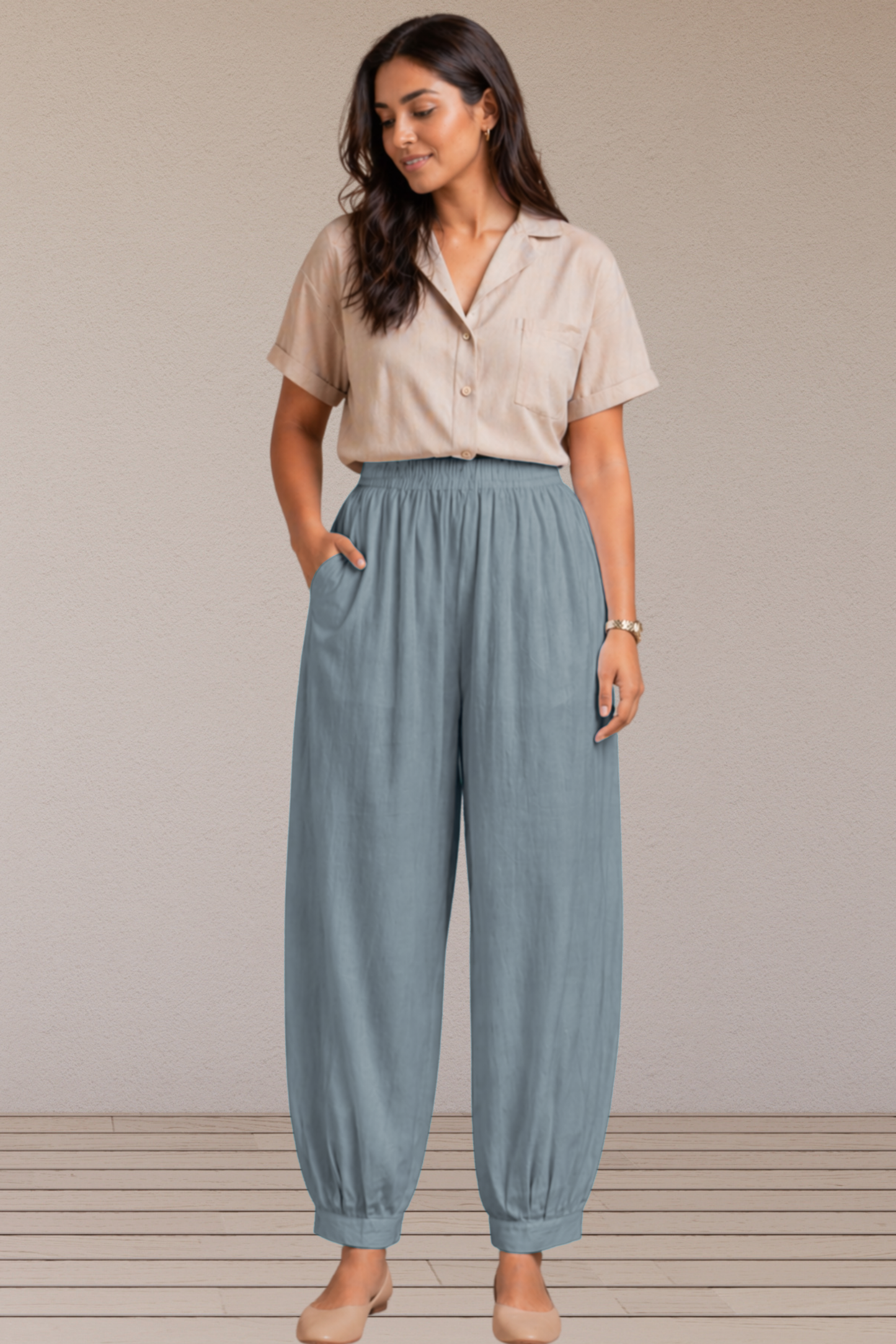Light Grey Cotton Afghani Pants