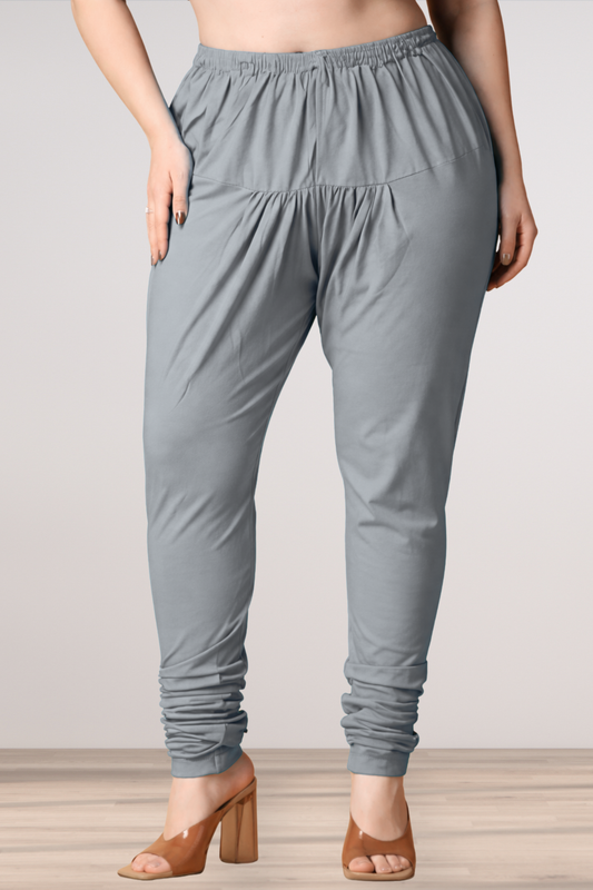 Light Grey Cotton Churidar Pants