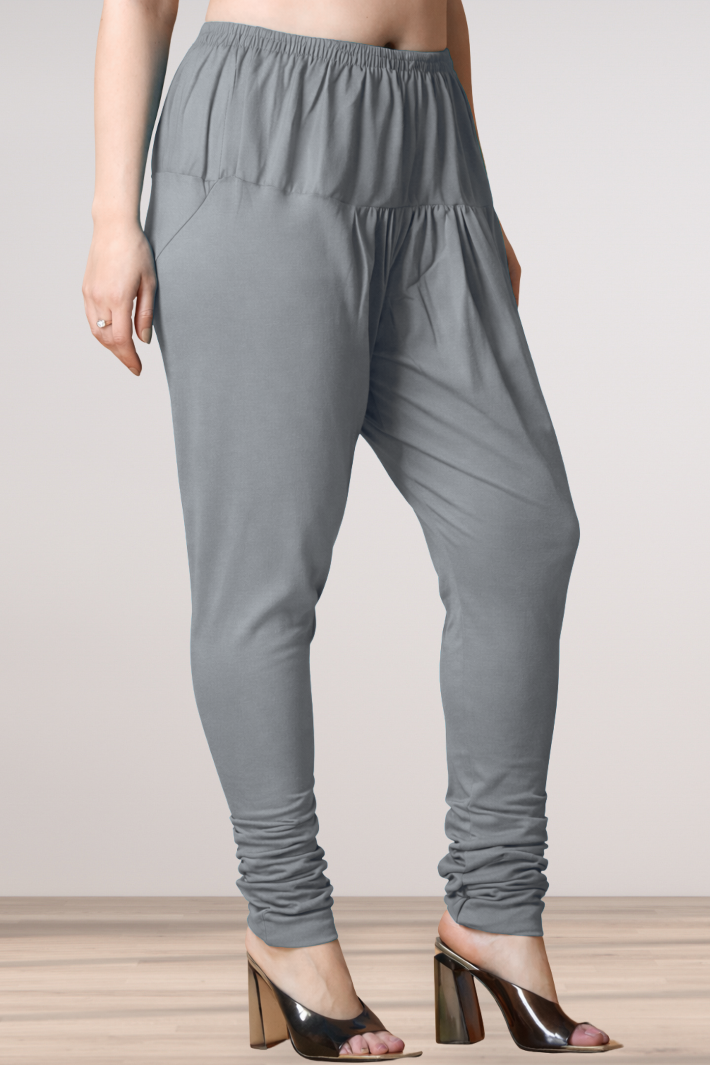 Light Grey Cotton Churidar Pants