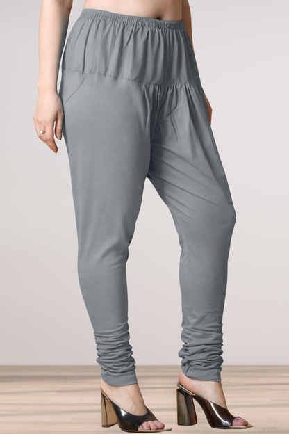 Light Grey Cotton Churidar Pants