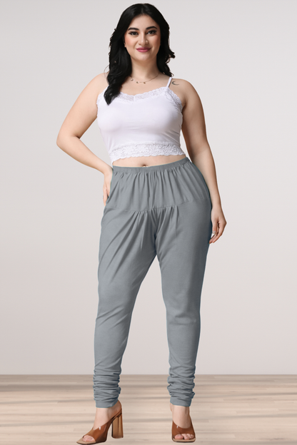 Light Grey Cotton Churidar Pants