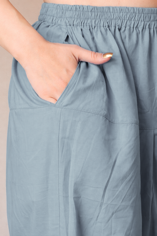 Light Grey Cotton Straight Salwar