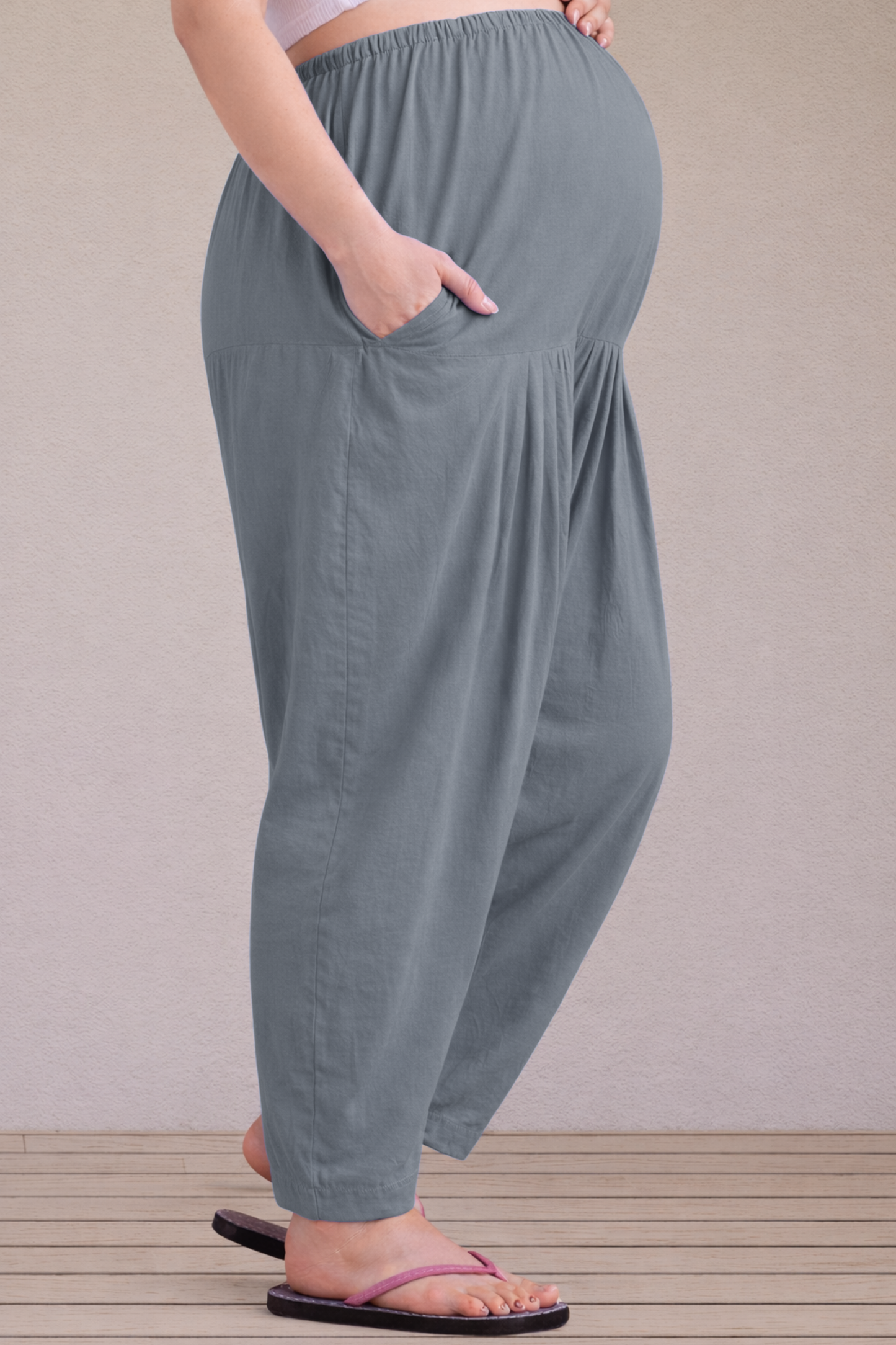 Light Grey Easy Fit Cotton Maternity Salwar