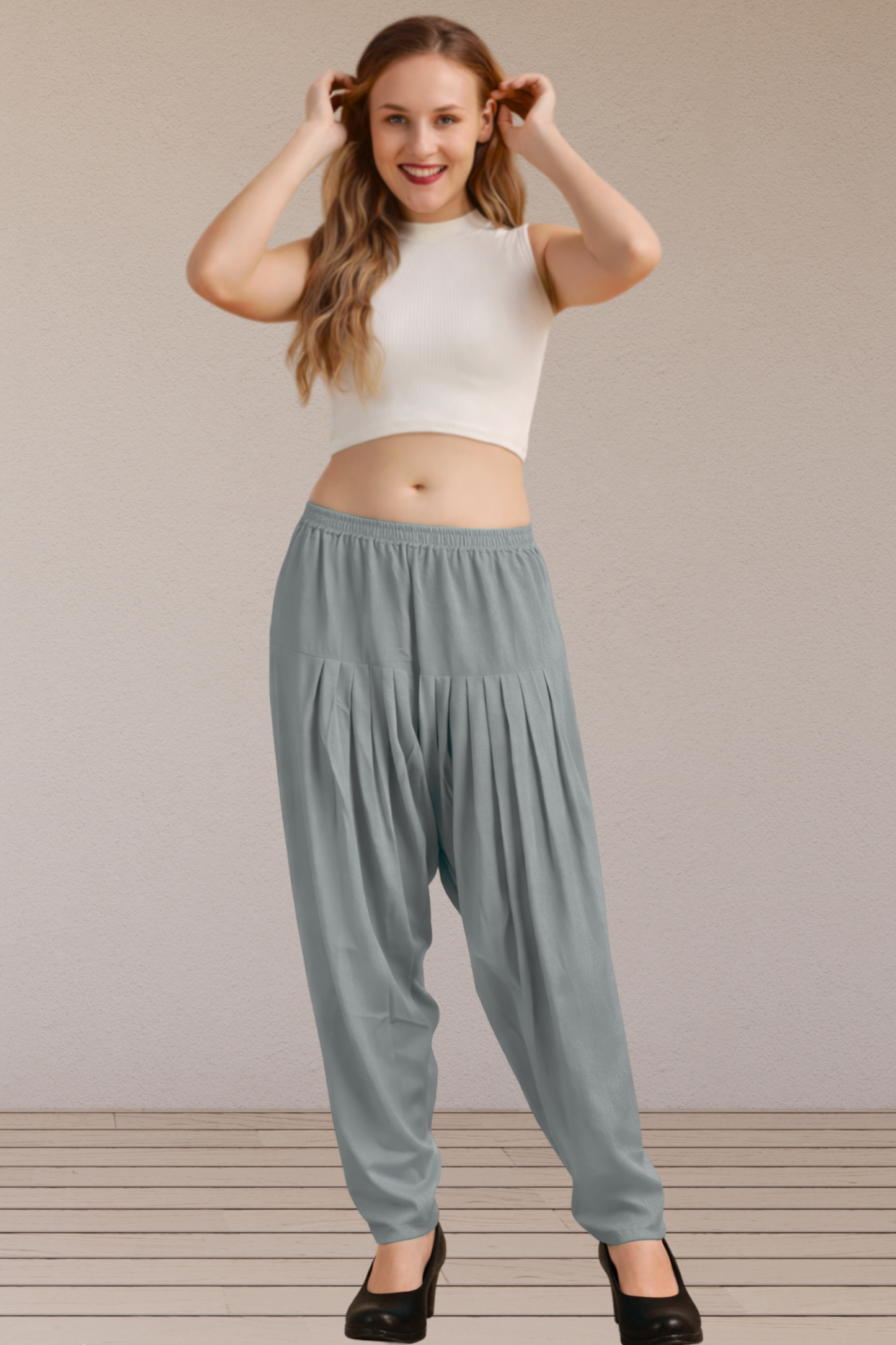 Light Grey Easy Fit Rayon Salwar