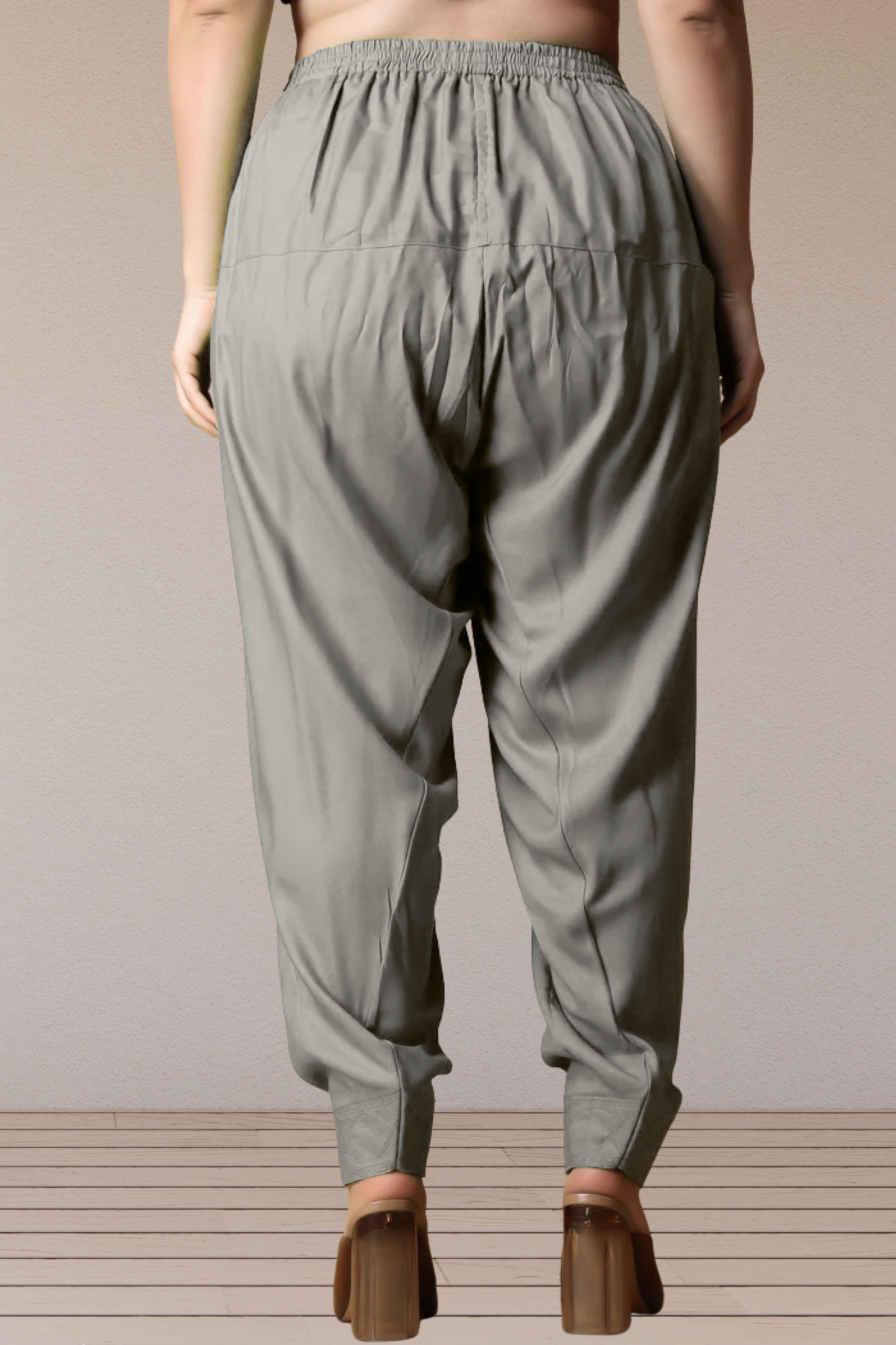 Light Grey Pleated Rayon Salwar
