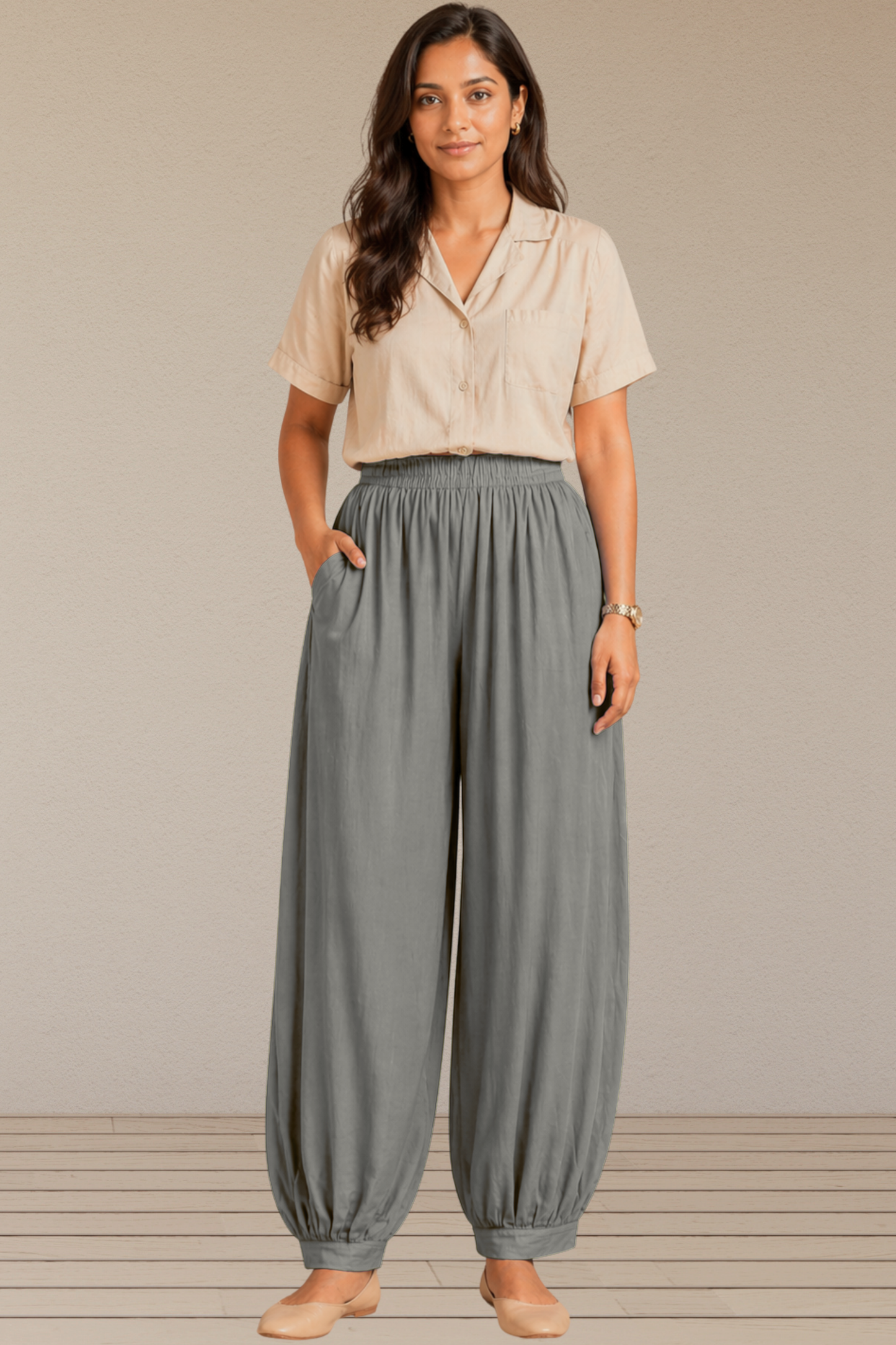 Light Grey Rayon Afghani Pants