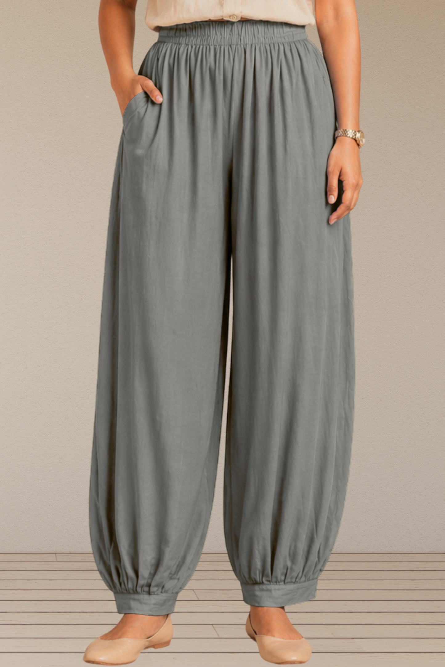 Light Grey Rayon Afghani Pants
