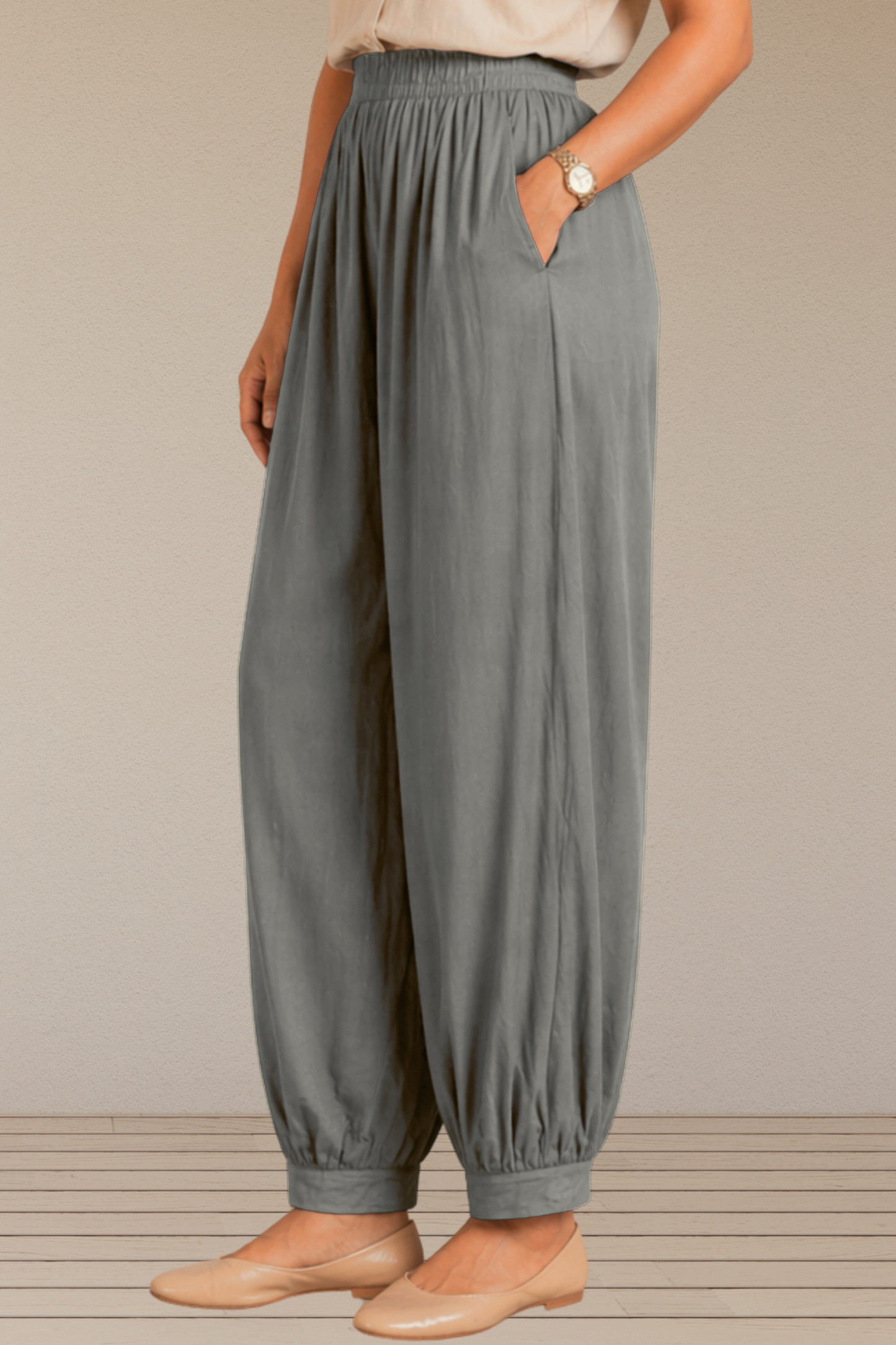 Light Grey Rayon Afghani Pants