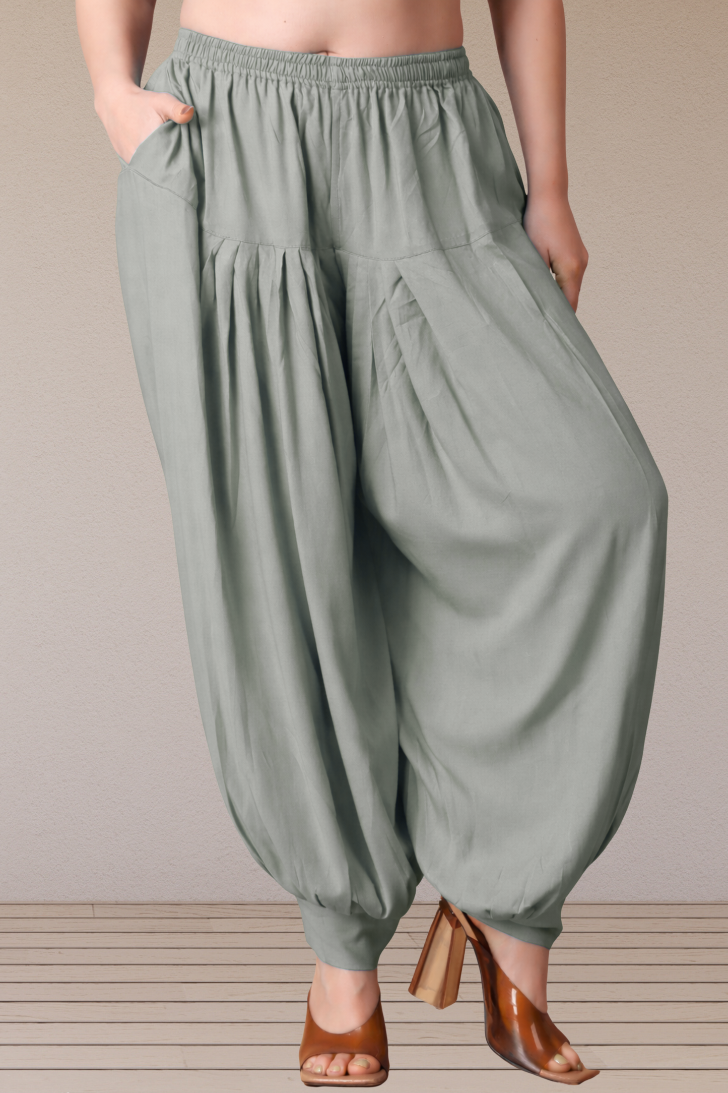 Light Grey Rayon Afghani Salwar
