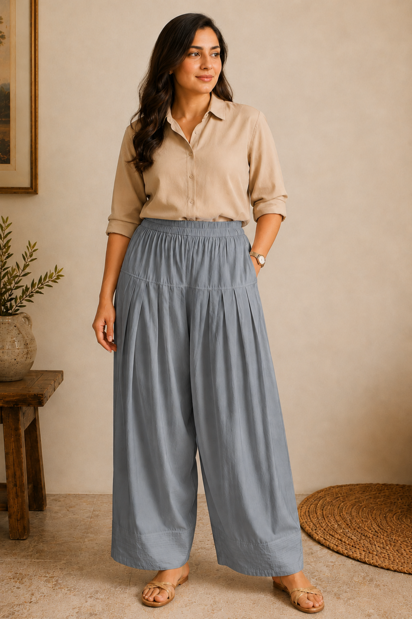 Light Grey Rayon Farshi Salwar