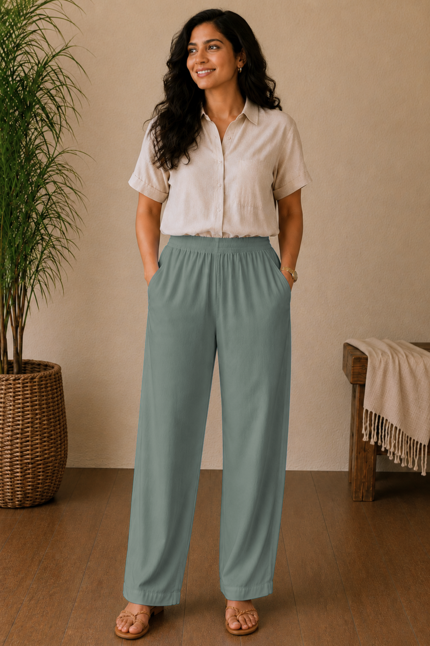 Light Grey Rayon Kurti Pant