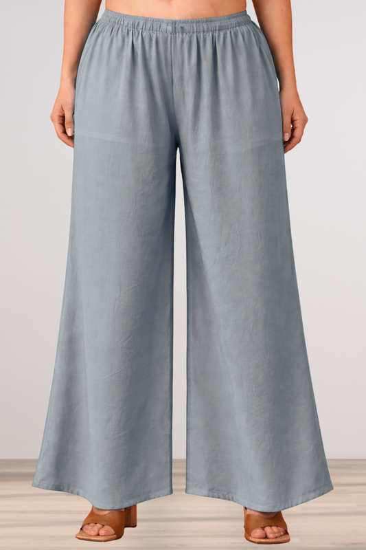 Light Grey Rayon Loose Palazzo