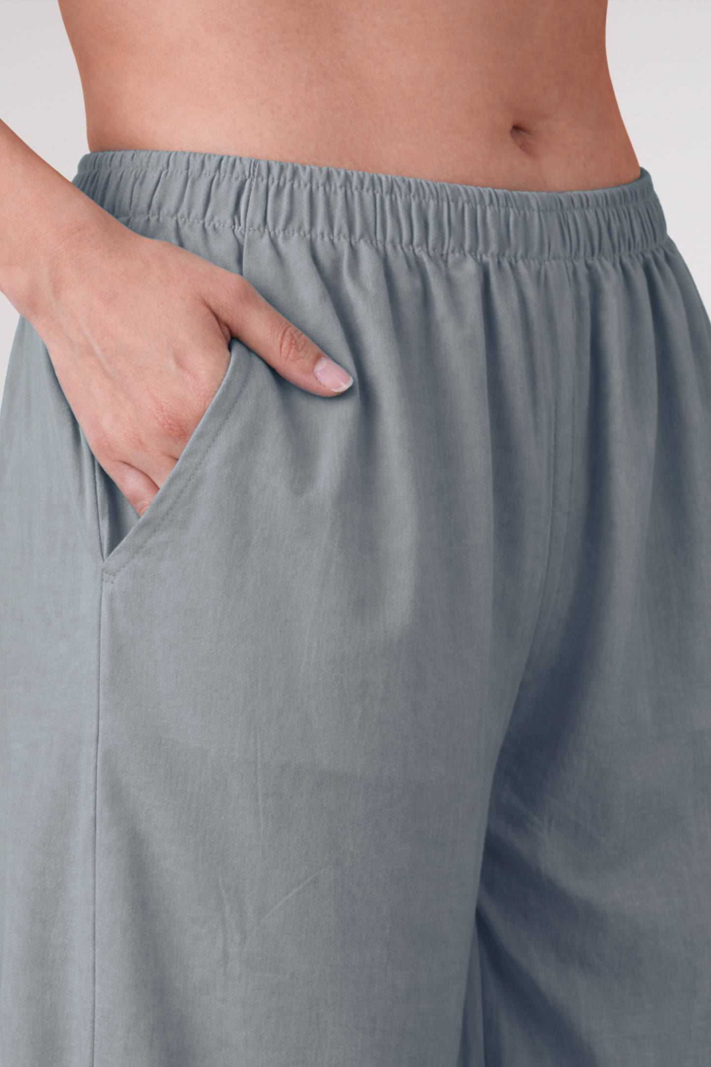 Light Grey Rayon Loose Palazzo