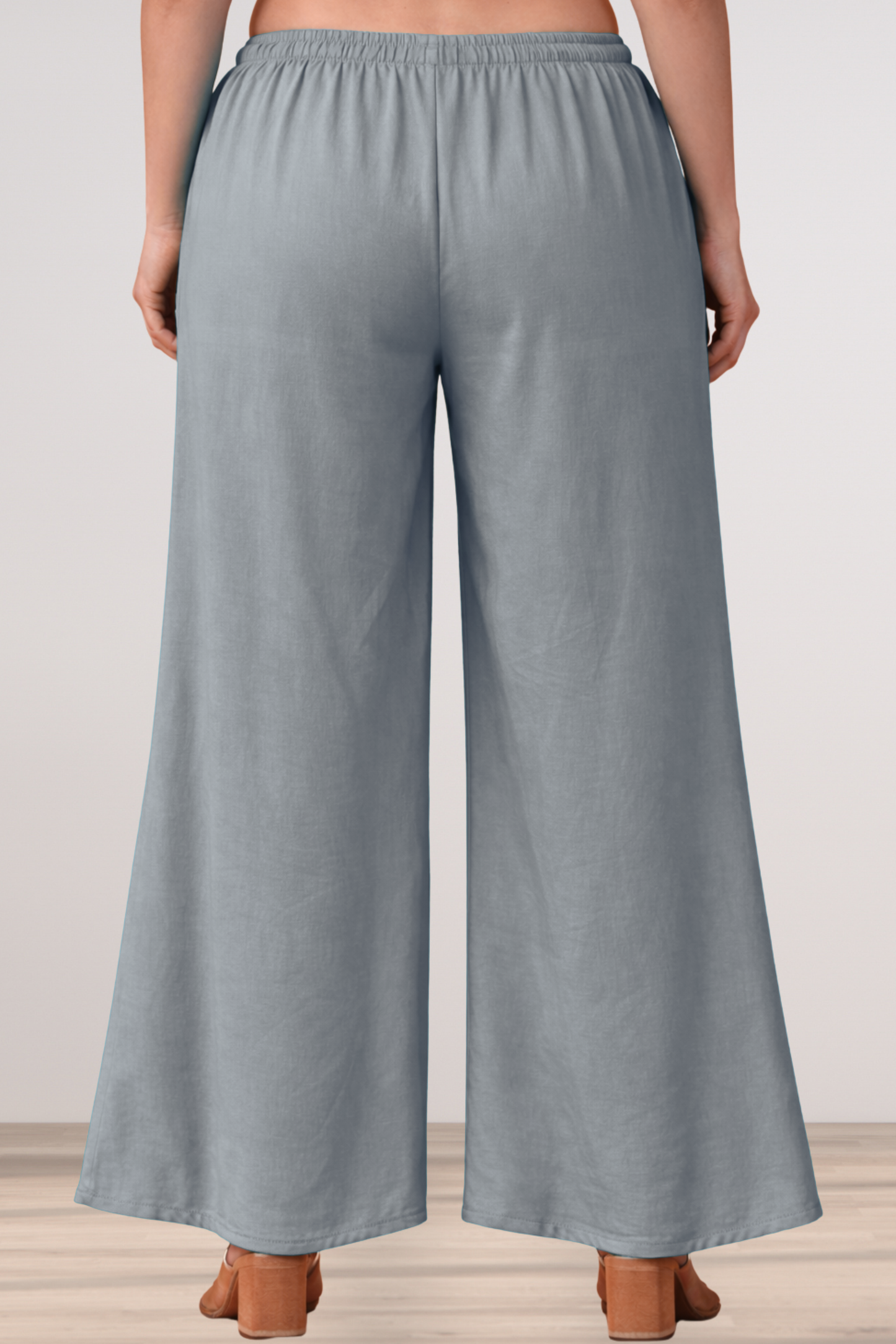 Light Grey Rayon Loose Palazzo