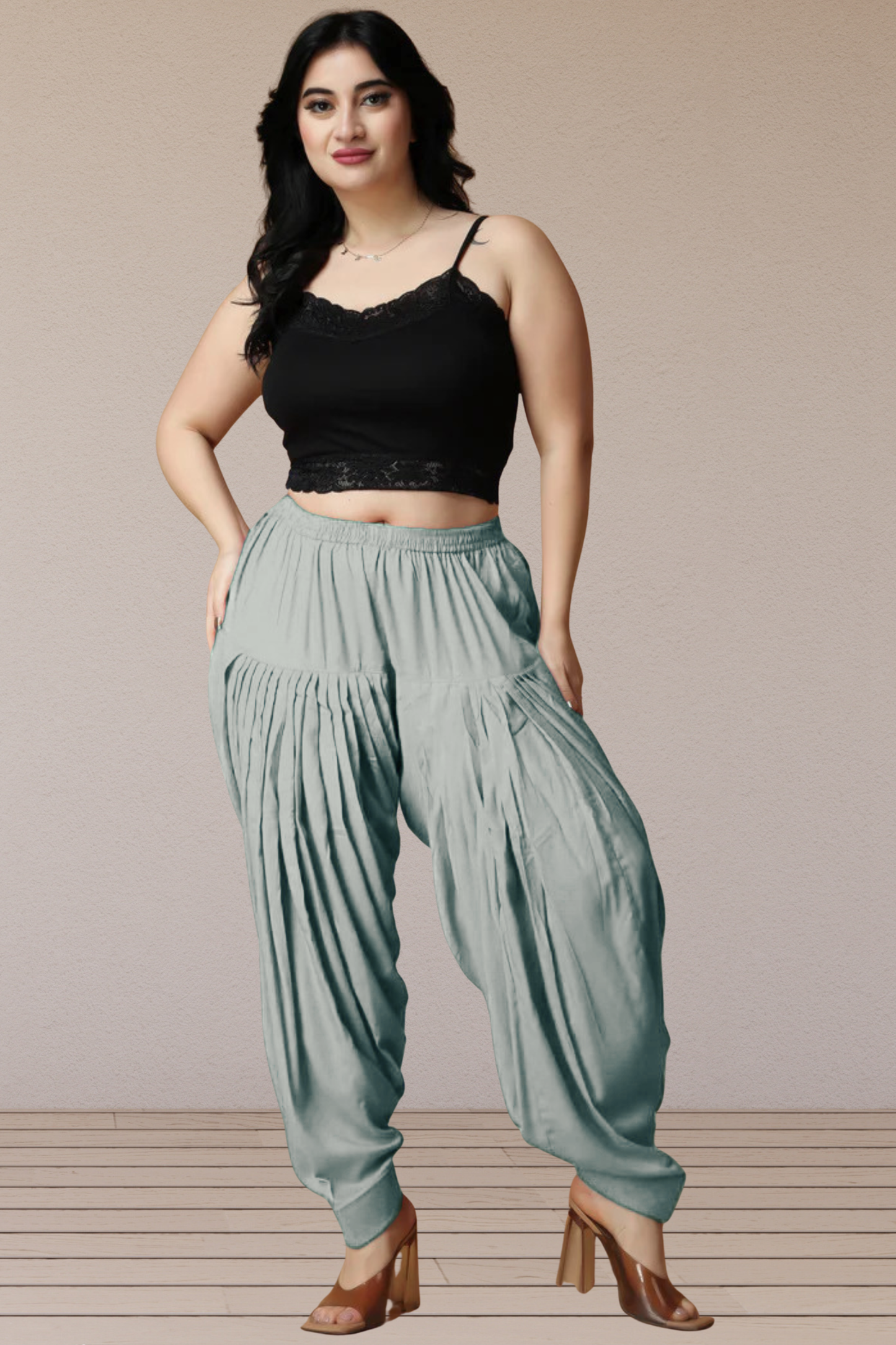 Light Grey Rayon Patiala Salwar