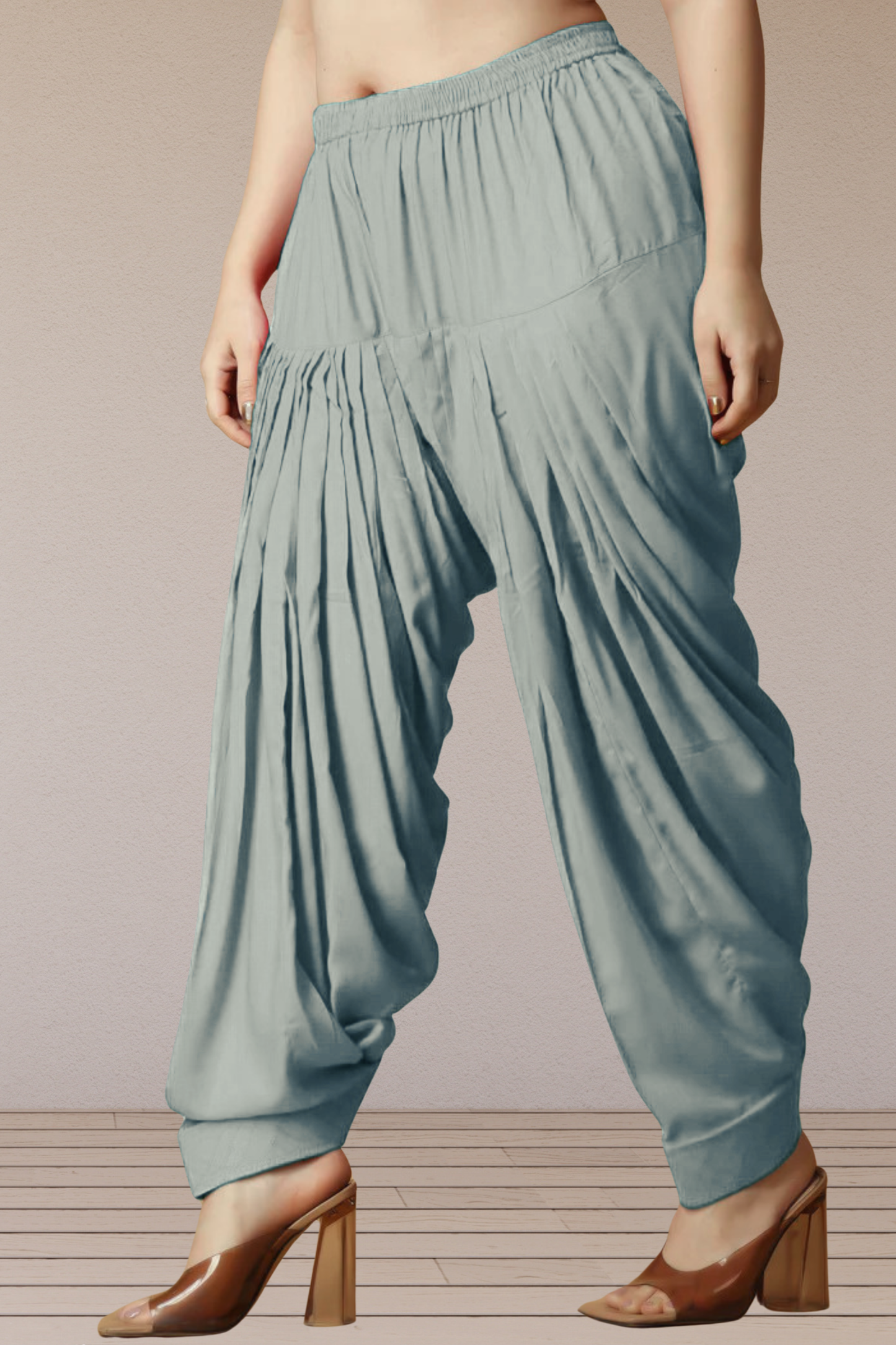 Light Grey Rayon Patiala Salwar