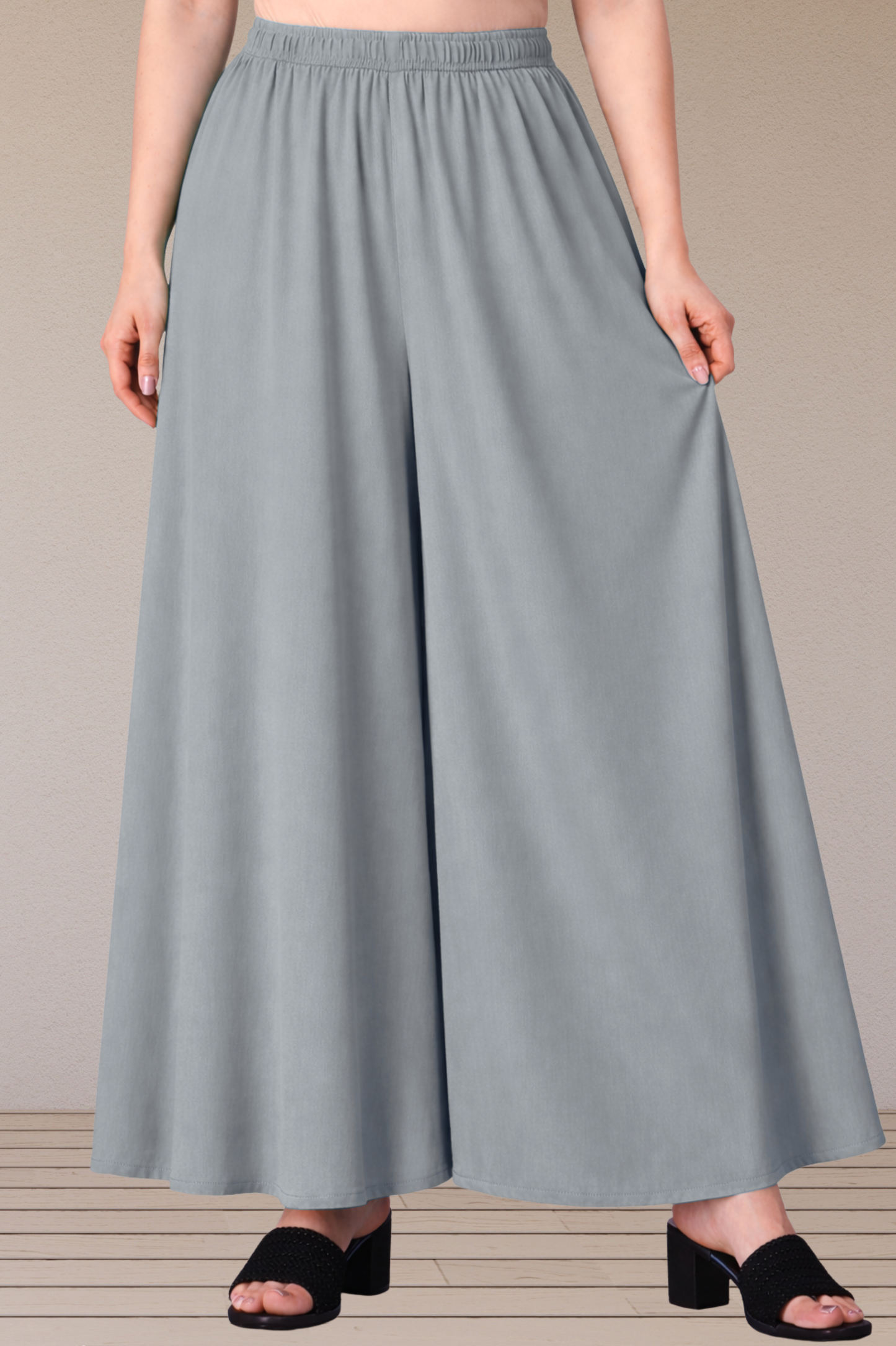 Light Grey Rayon Skirt Palazzo