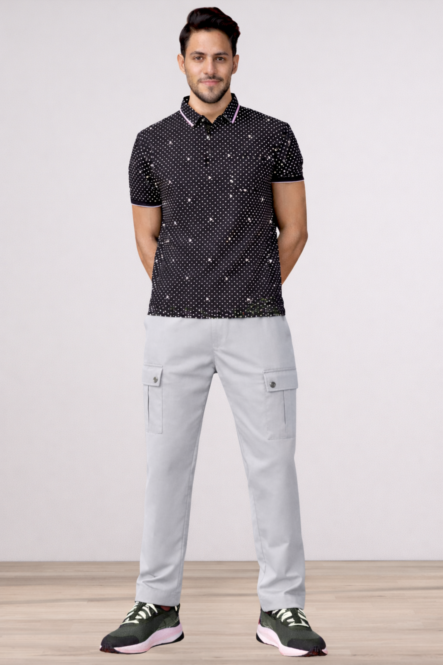 Light Grey Stretch Cargo Pants