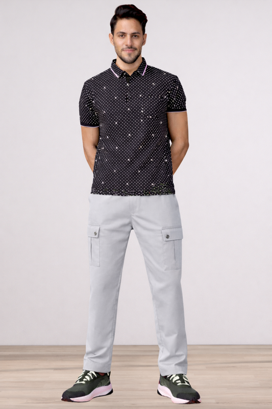 Light Grey Stretch Cargo Pants