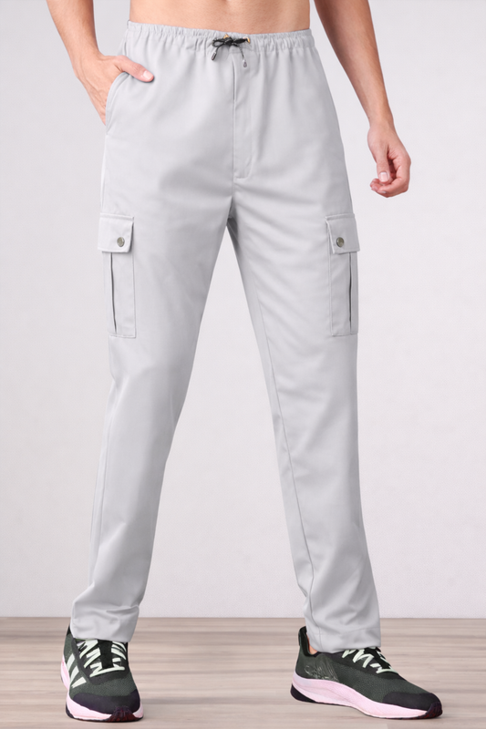 Light Grey Stretch Cargo Pants