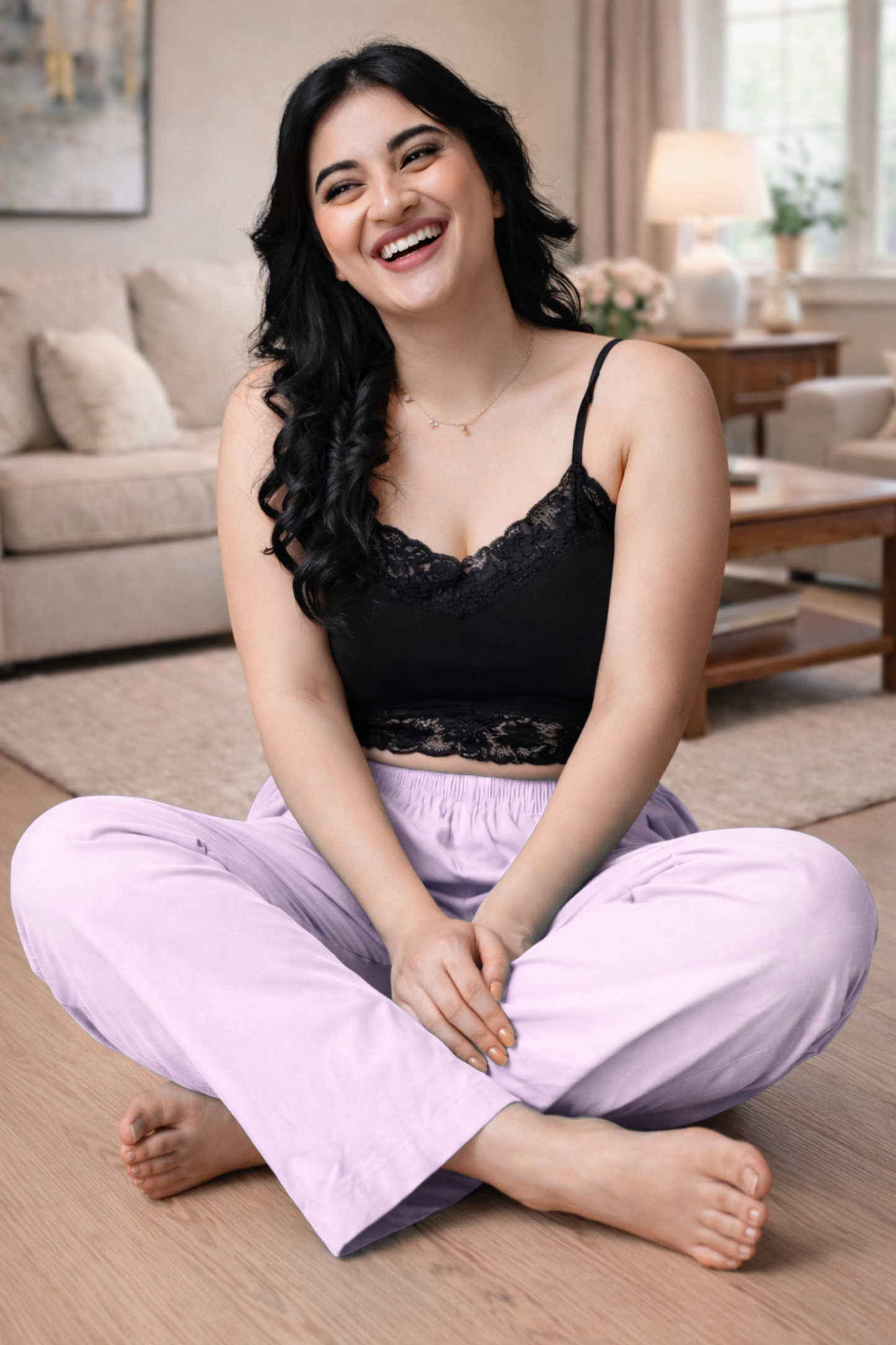 Light Lavender Cotton Kurti Pant