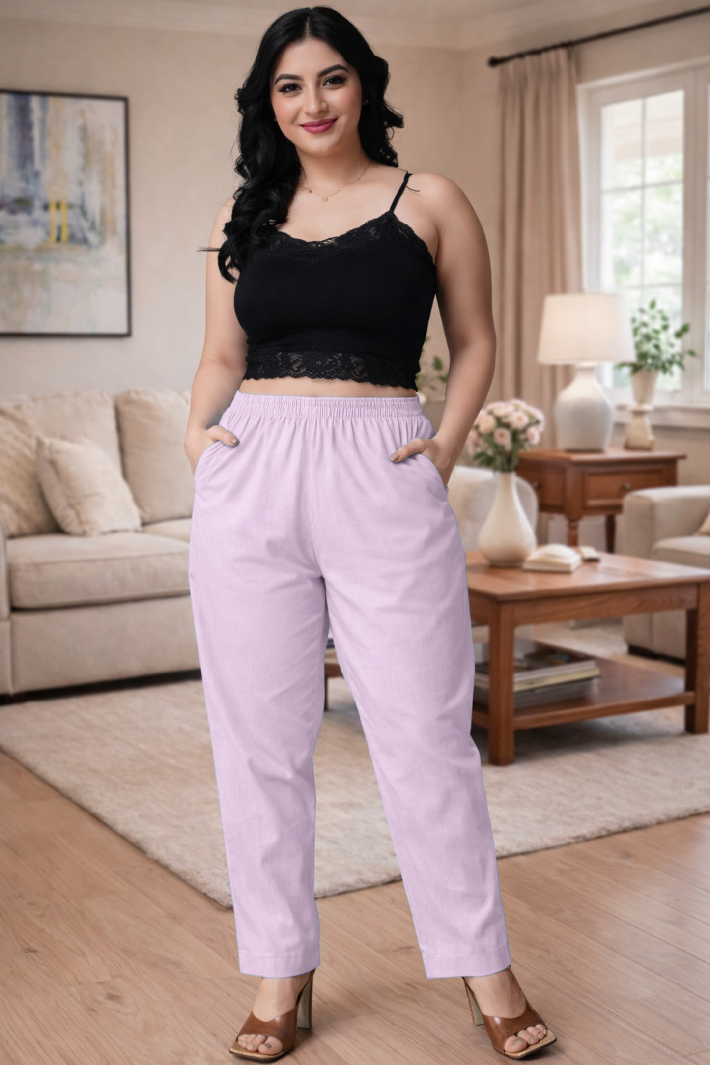 Light Lavender Cotton Kurti Pant