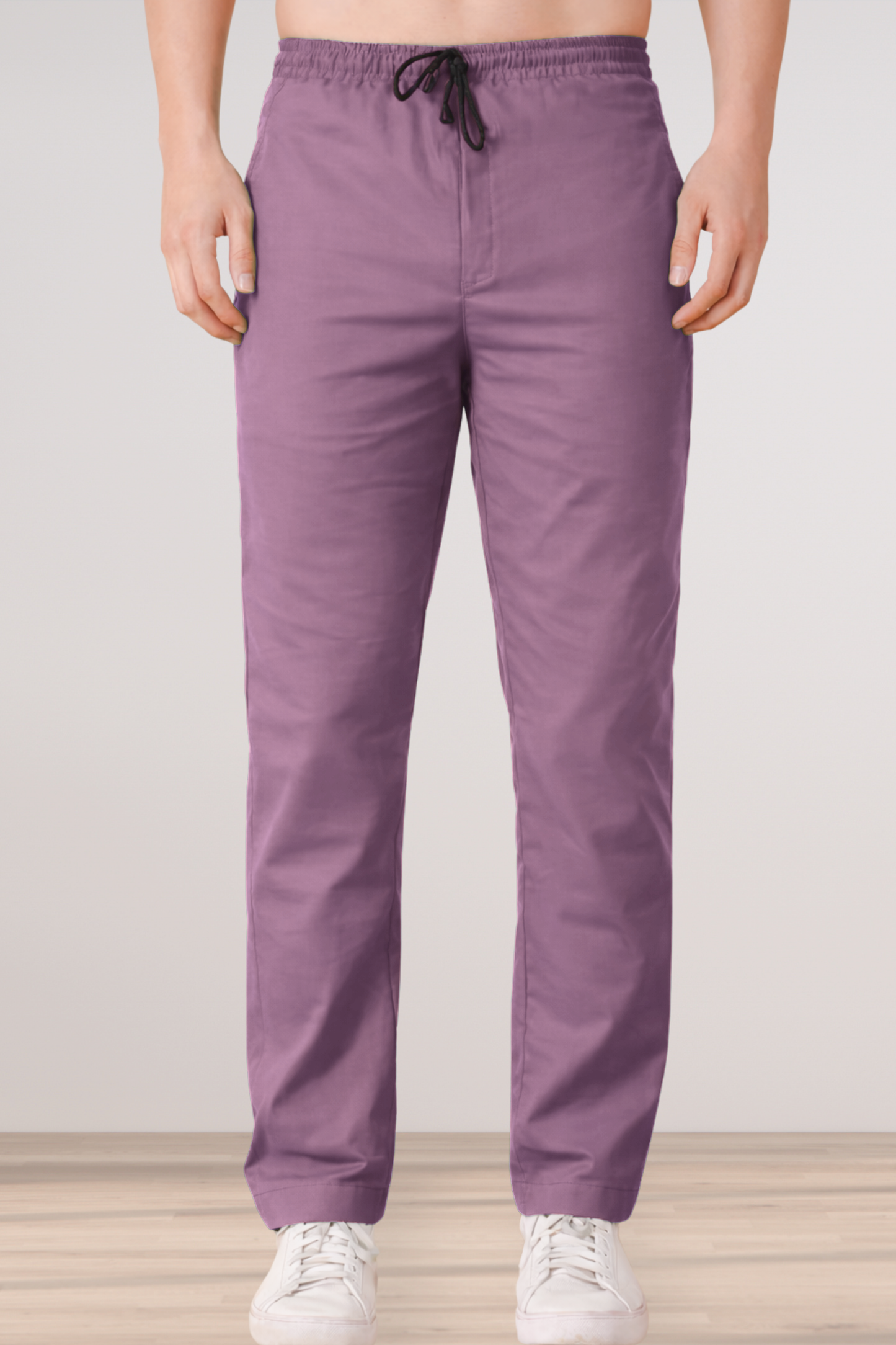 Light Mauve Cotton Track Pants