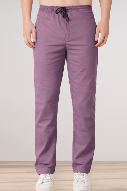 Light Mauve Cotton Track Pants
