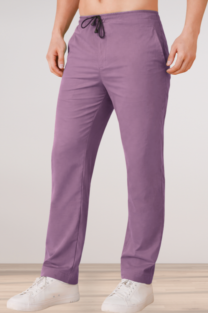 Light Mauve Cotton Track Pants
