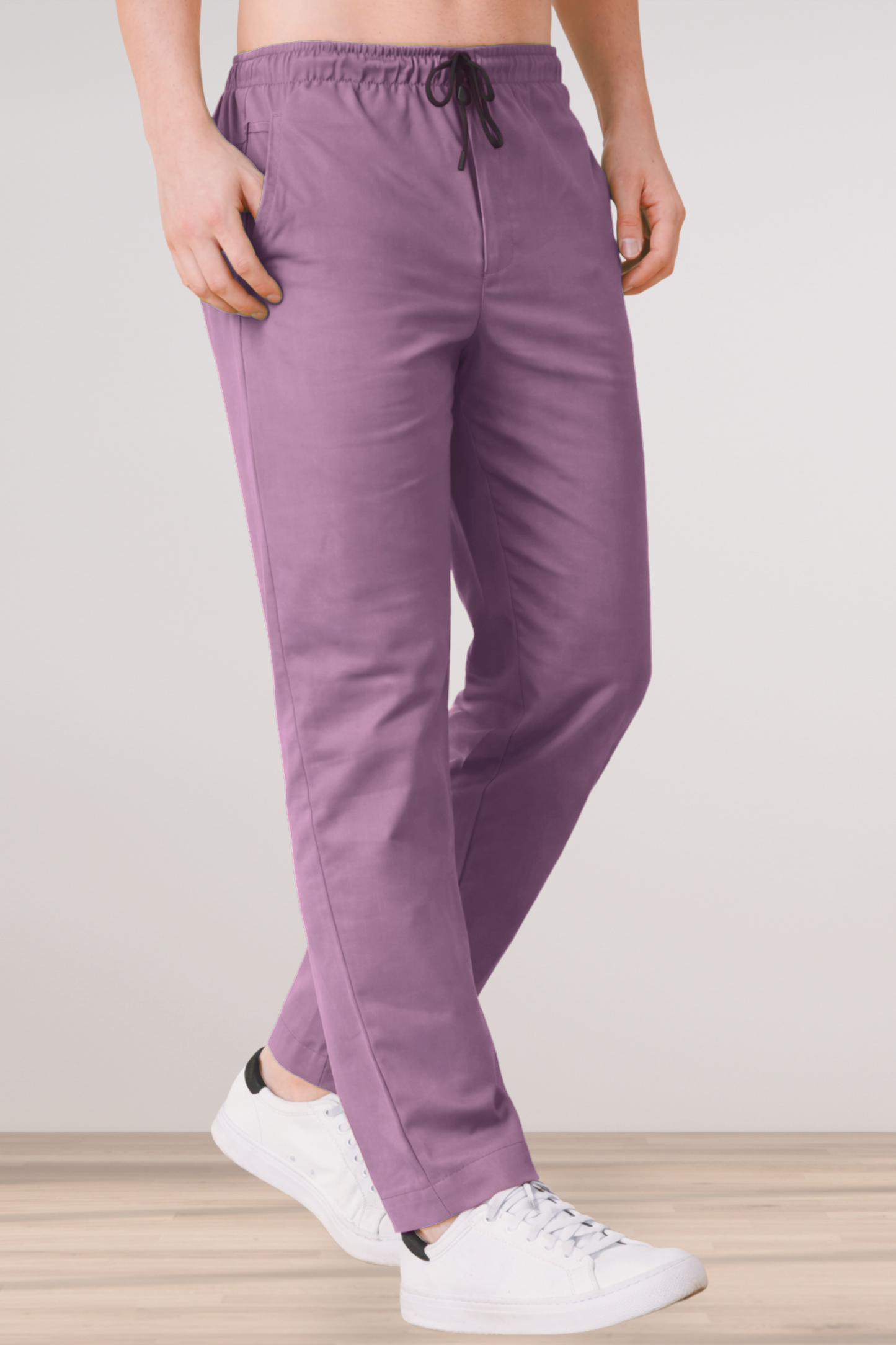 Light Mauve Cotton Track Pants