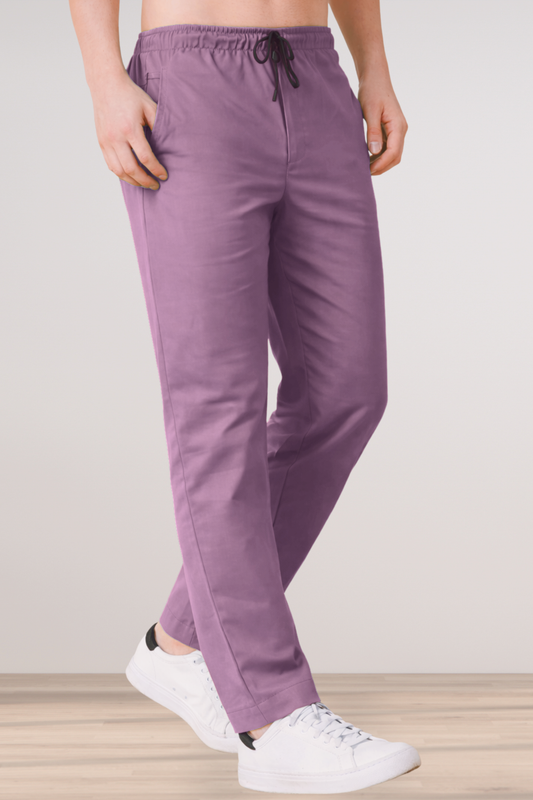 Light Mauve Cotton Track Pants