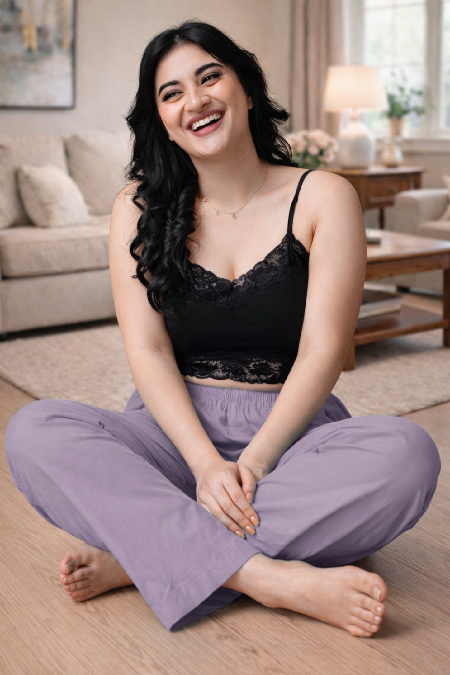 Light Mauve Cotton Kurti Pant
