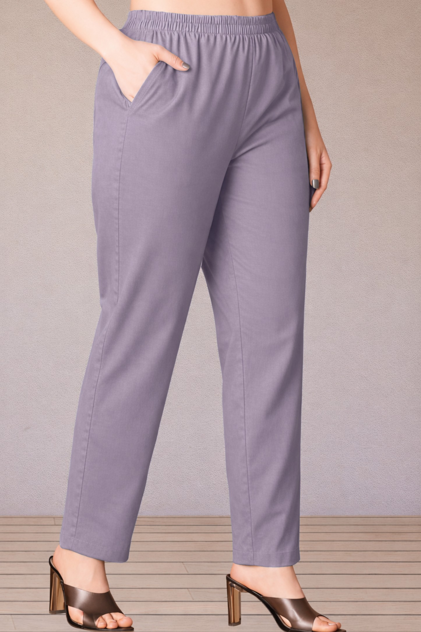 Light Mauve Cotton Kurti Pant