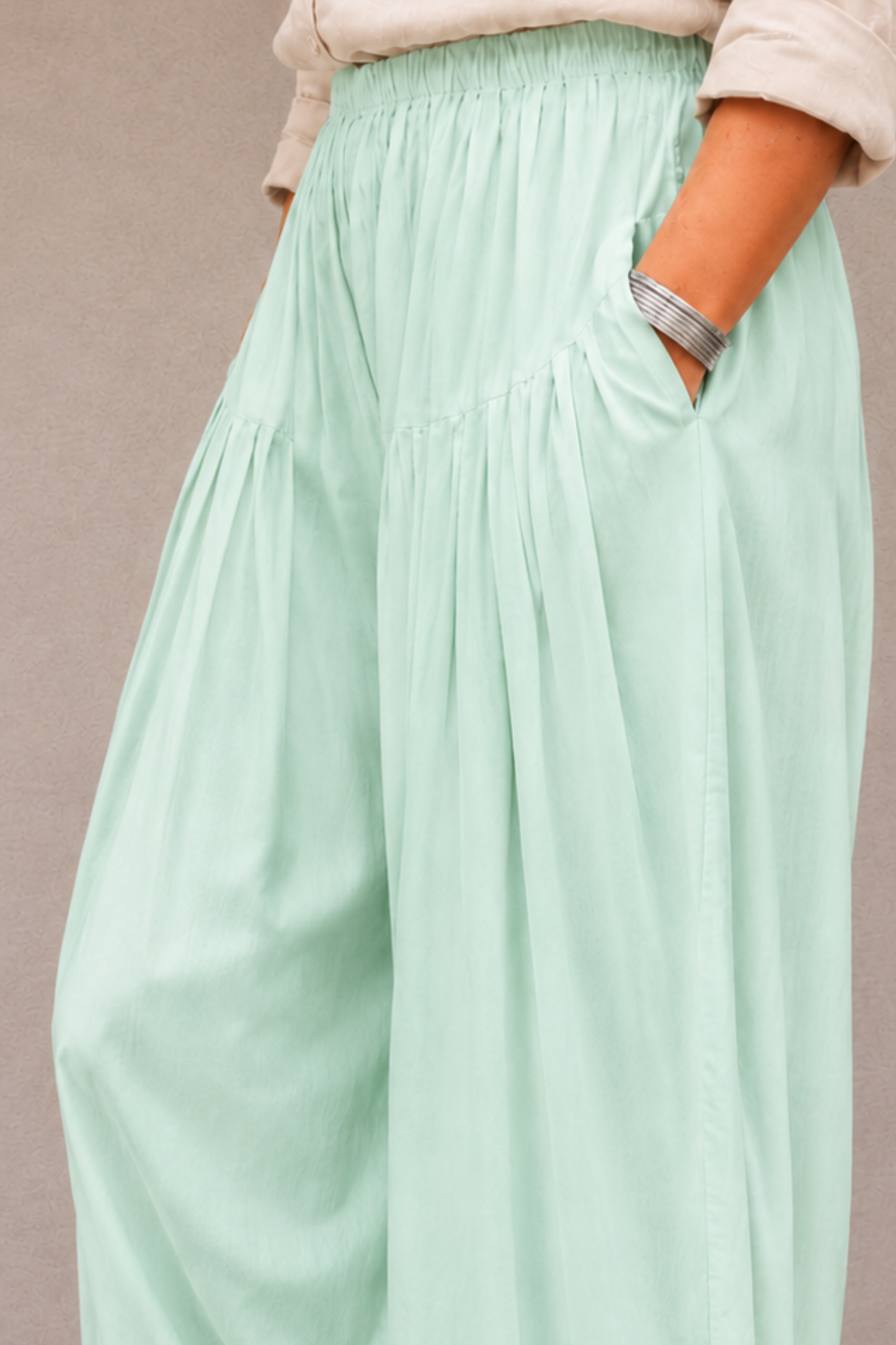 Light Mint Green Rayon Farshi Salwar