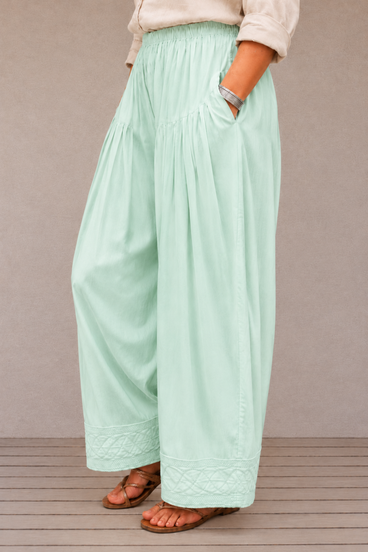 Light Mint Green Rayon Farshi Salwar