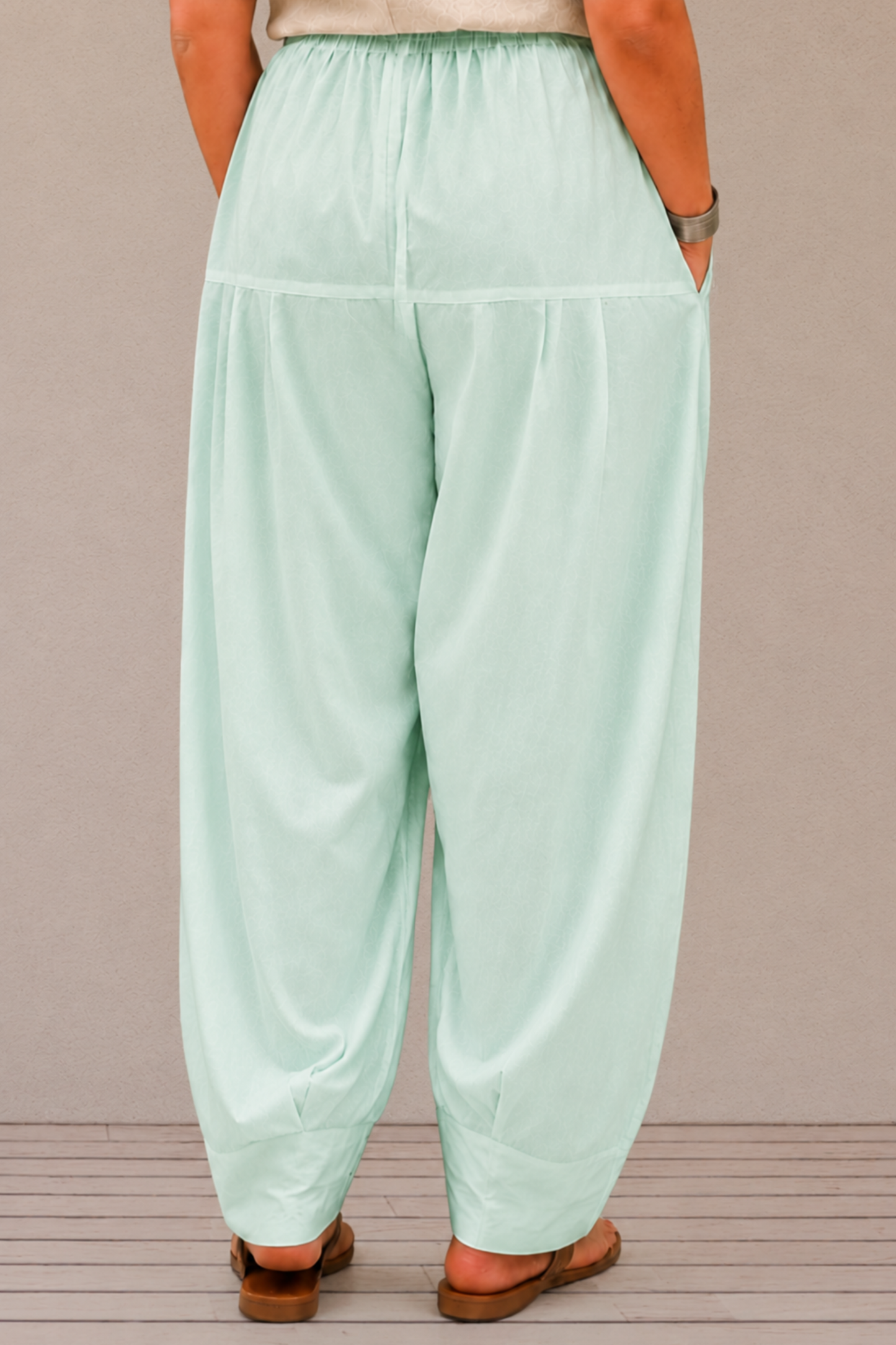 Light Mint Green Rayon Farshi Salwar