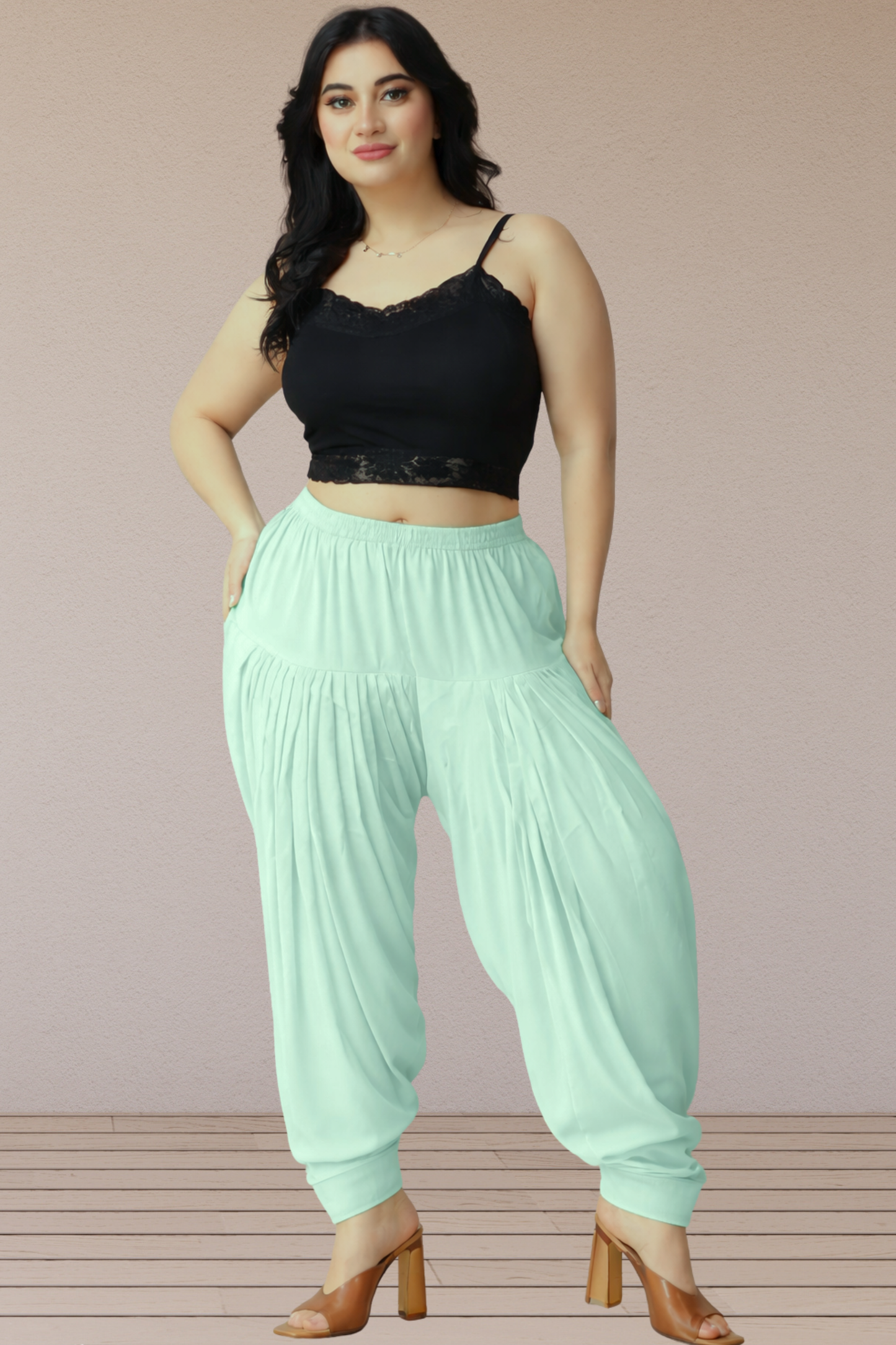 Light Mint Rayon Patiala Salwar