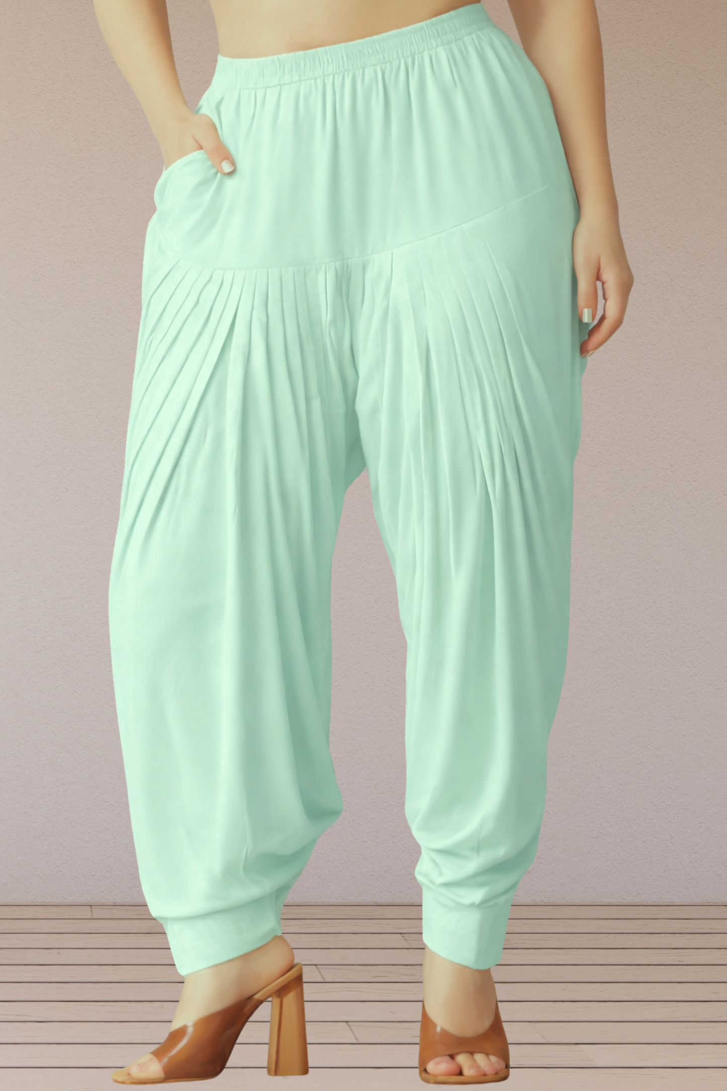 Light Mint Rayon Patiala Salwar