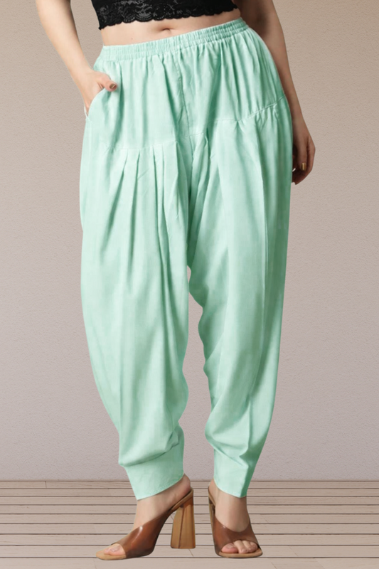 Light Mint Rayon Pleated Salwar