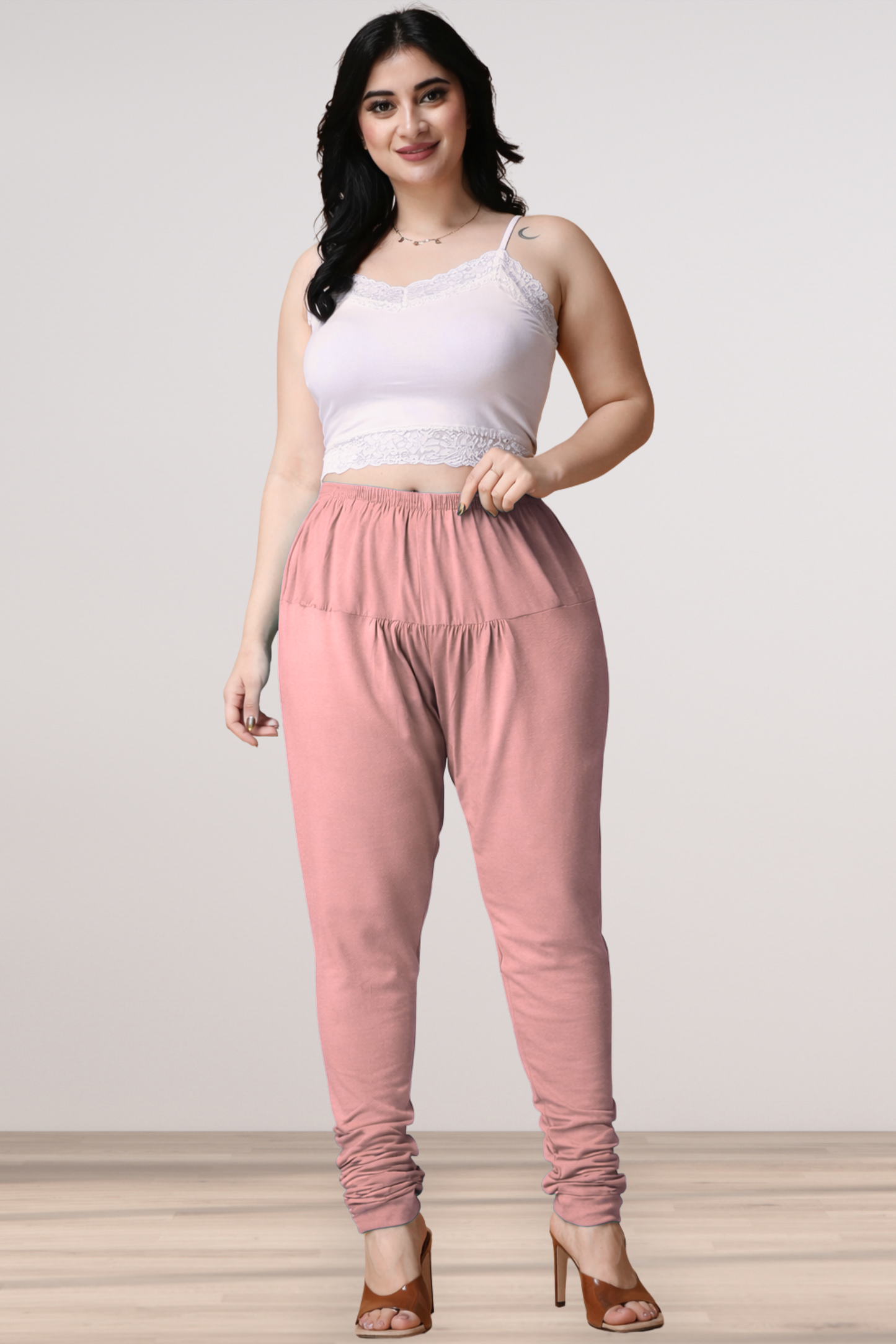 Light Onion Cotton Churidar Pants