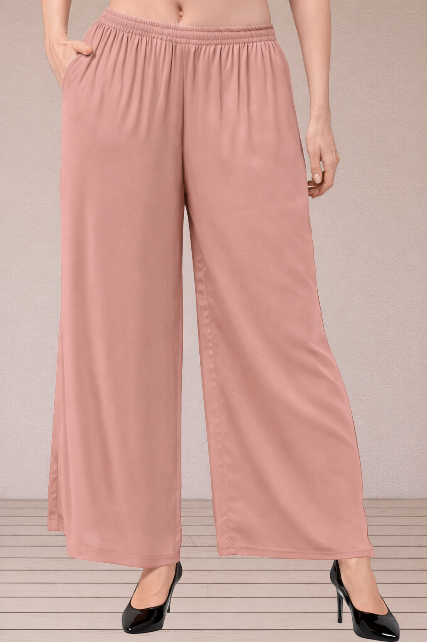 Light Onion Flared Palazzo Pant