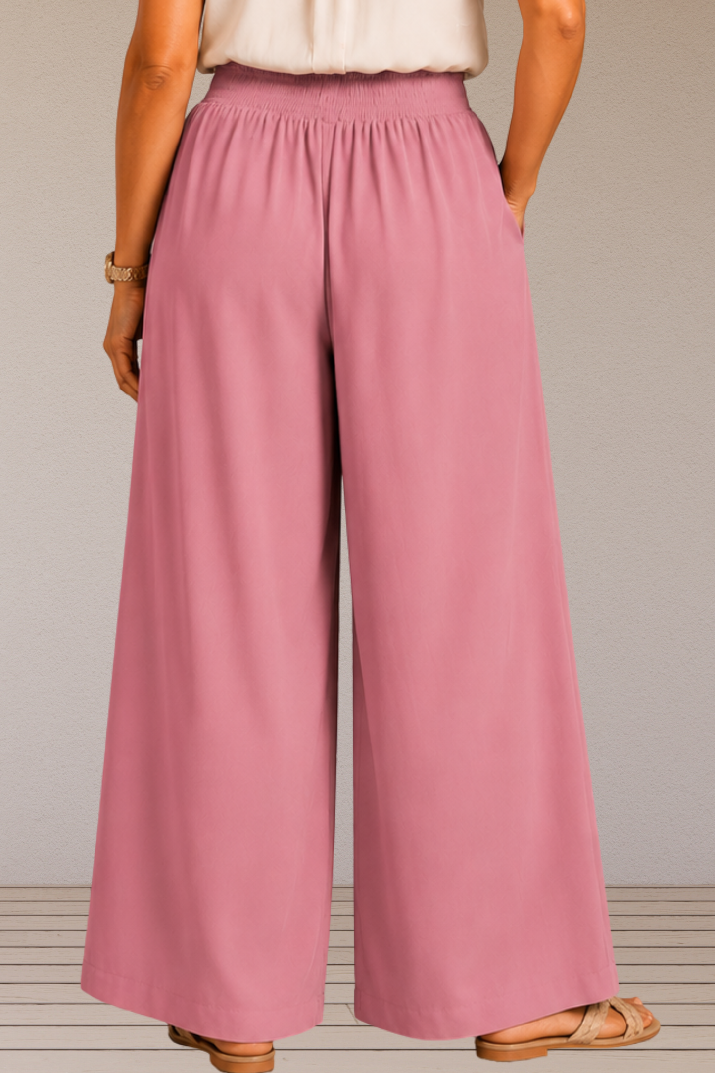 Light Onion Flared Palazzo Pant
