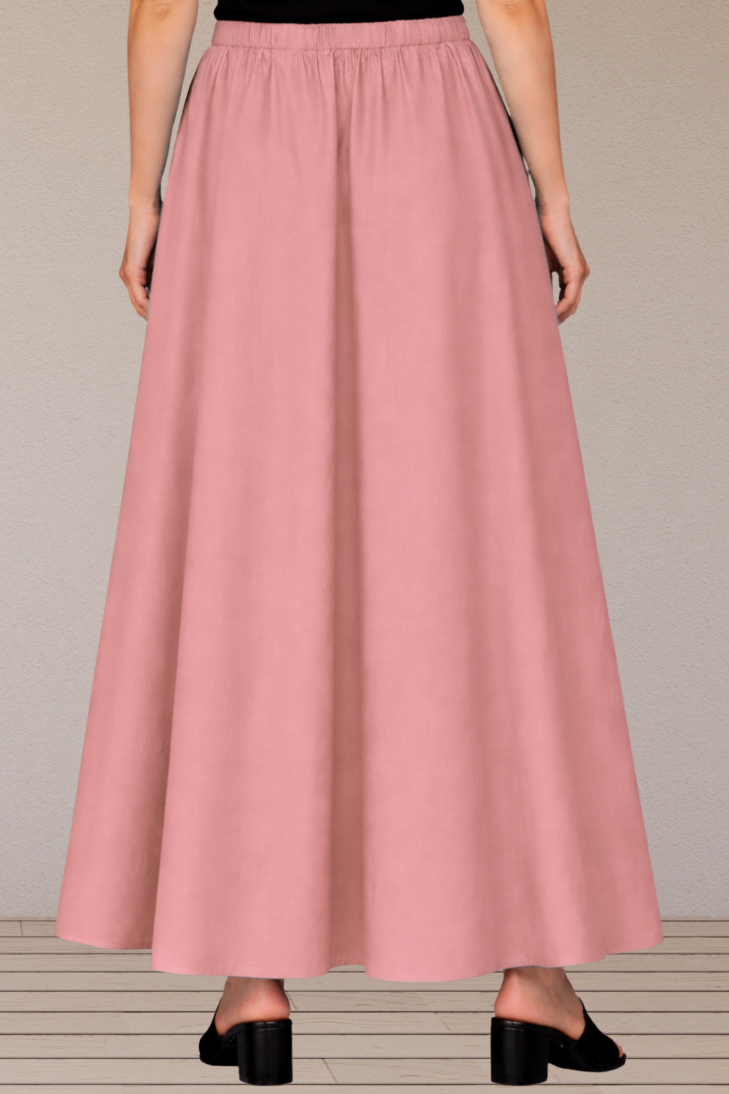 Light Onion Rayon Long Skirt