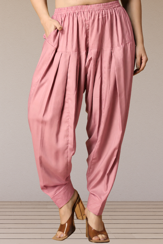 Light Onion Rayon Pleated Salwar