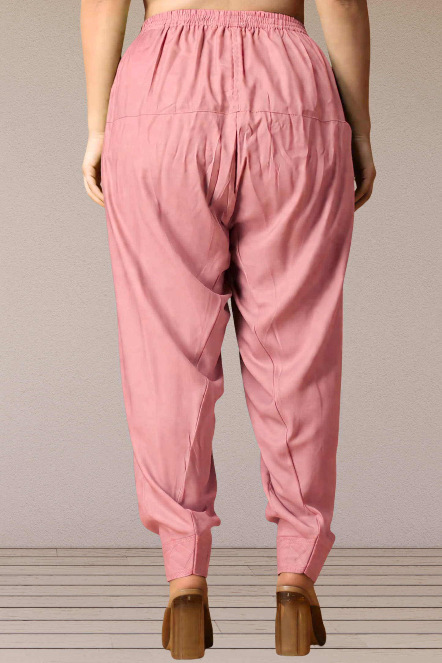 Light Onion Rayon Pleated Salwar