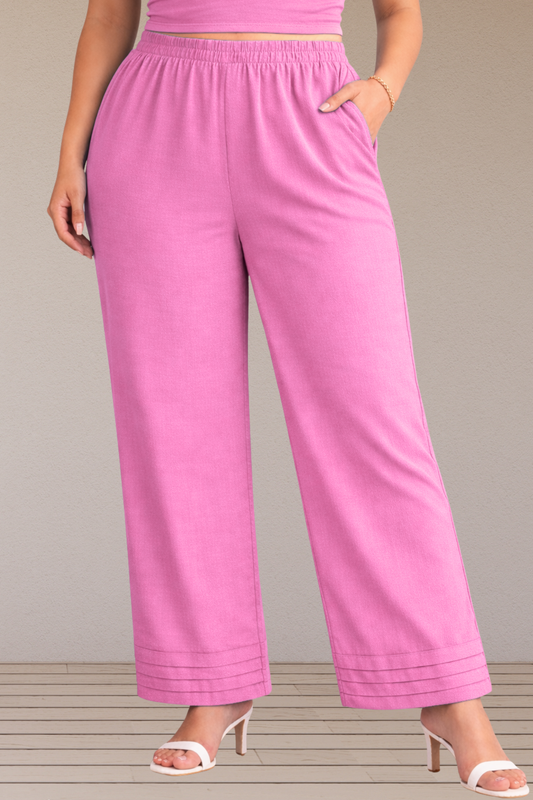 Light Pink Pintuked Cotton Palazzo