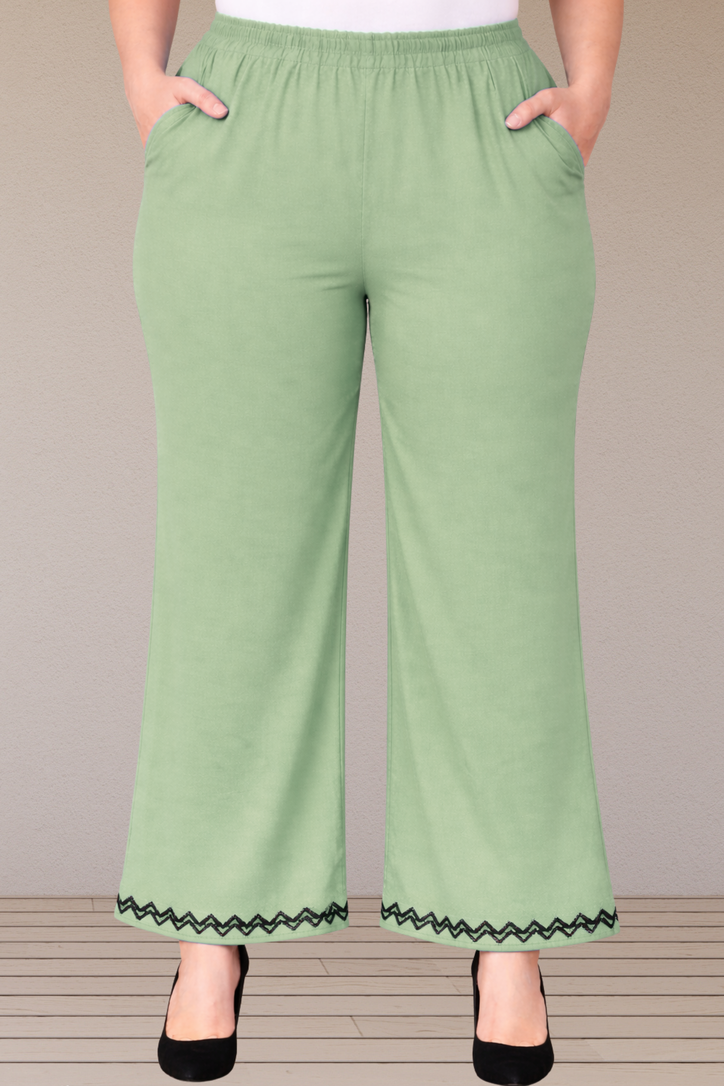 Light Pista Embellished Cotton Palazzo