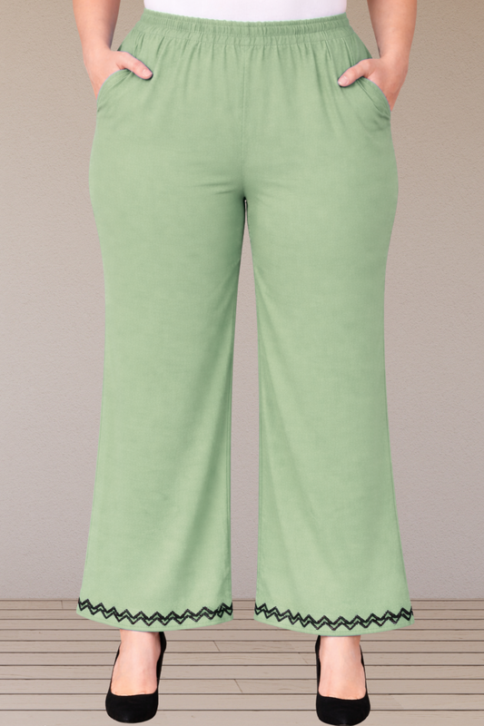 Light Pista Embellished Cotton Palazzo