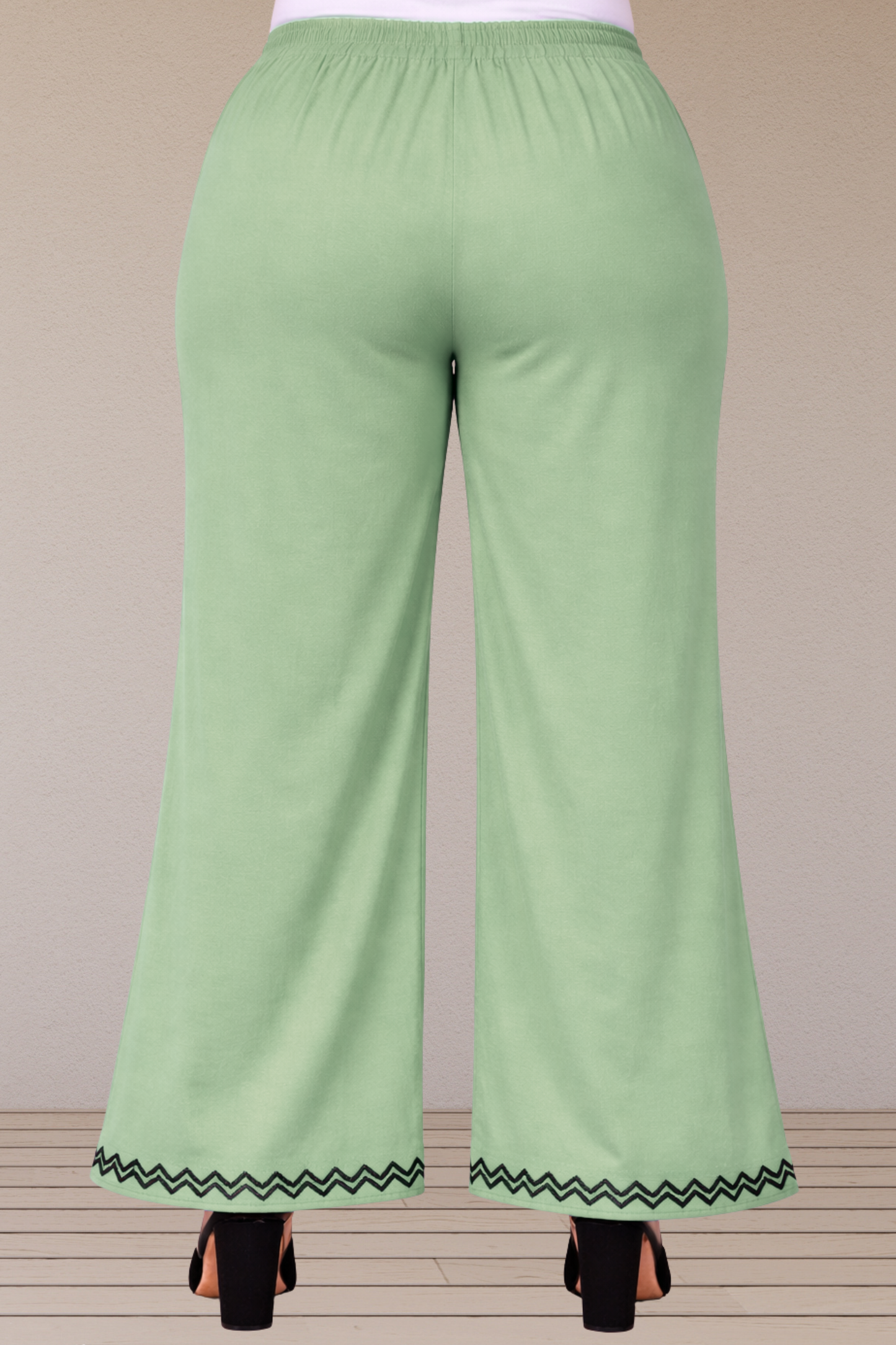 Light Pista Embellished Cotton Palazzo
