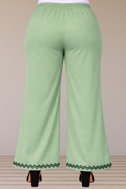 Light Pista Embellished Cotton Palazzo